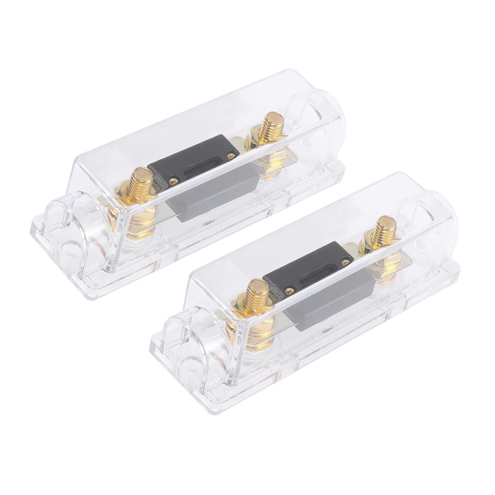 Brand New ACROPIX Transparent 100A ANL Fuse with In-Line Holder Universal Electric Protection Fuse for Car Audio Video Stereo Gold Tone 2 Pcs