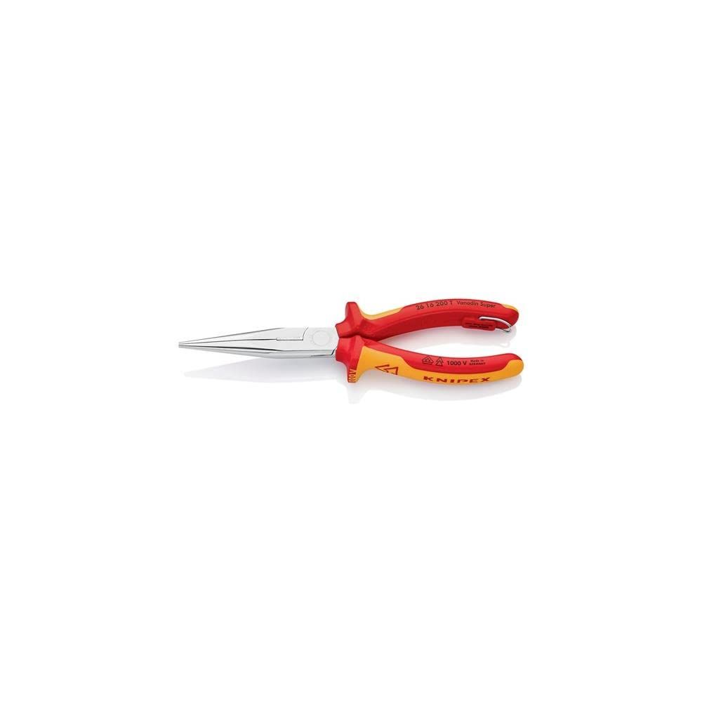 新品 KNIPEX クニペックス 1000V絶縁先長ラジオペンチ 平丸口 全長200mm 落下防止付 2616-200T