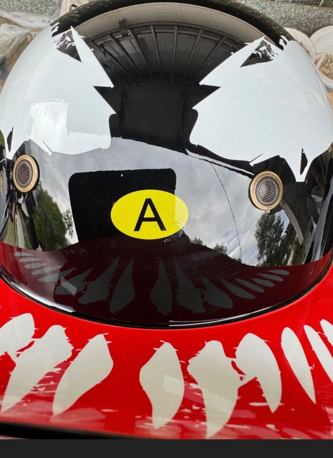 バイク用半ヘルメット 野球帽スタイル デビルデザイン カスタム