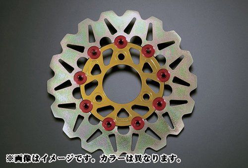 新品 アグラス(AGRAS) フローティングディスク ウェーブタイプ [アウター:クロメートメッキ仕上げ インナー:ブラック ピン:シルバー] APE100[エイプ](Type-D) NSF100 XR100 MOTARD MONKEY R/RT[モンキー]