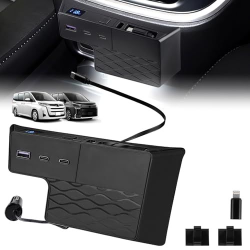 GIMUYA トヨタ 新型 ヴォクシー ノア 90系 増設電源ユニット VOXY NOAH 90系 USBポート 増設ソケット ZWR9#W MZRA9# 2022年1月?現行 QC3.0 USBポートx1 Type-Cポートx2 スマホ 急速充電 カーチts