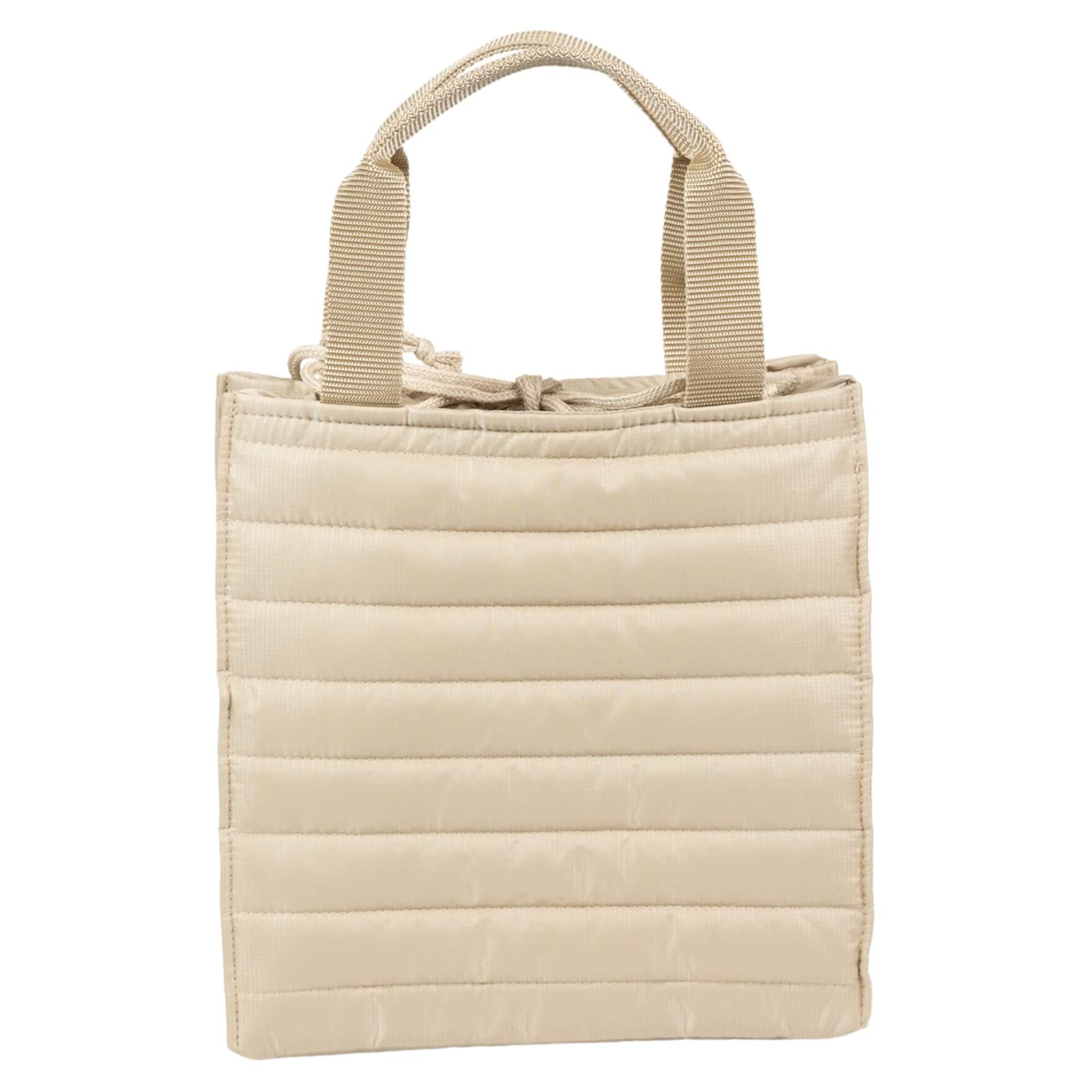 padou 【Ecorip】 エコリップ クーラー巾着トート ランチバッグ Lサイズ (ベージュ) 保冷バッグ 撥水 軽量 再生繊維使用 丸洗いOK 大容量 保冷 保温 日本製ts