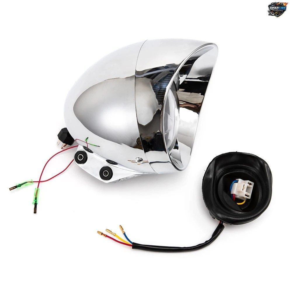 EVOMOSA ユニバーサル モーターサイクル LED ヘッドライト ハイ/ロービーム ハーレー スポーツスター カフェレーサー用 モーターサイクル改