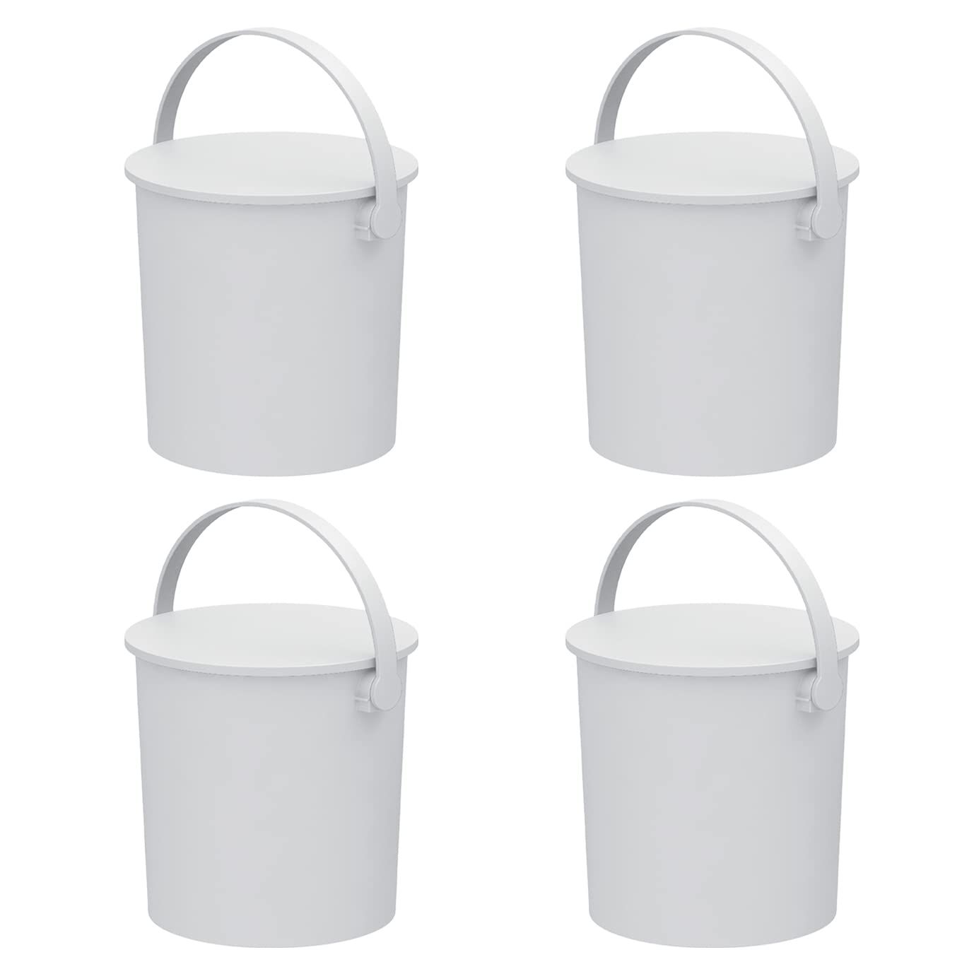 新品 JEJアステージ(JEJ Astage) フタ付きバケツ フェルマー ホワイト 15L 日本製 インテリア雑貨 おもちゃ収納 アウトドア 耐荷重150kg 幅31×奥行30.5×高さ30.3cm 4個セット