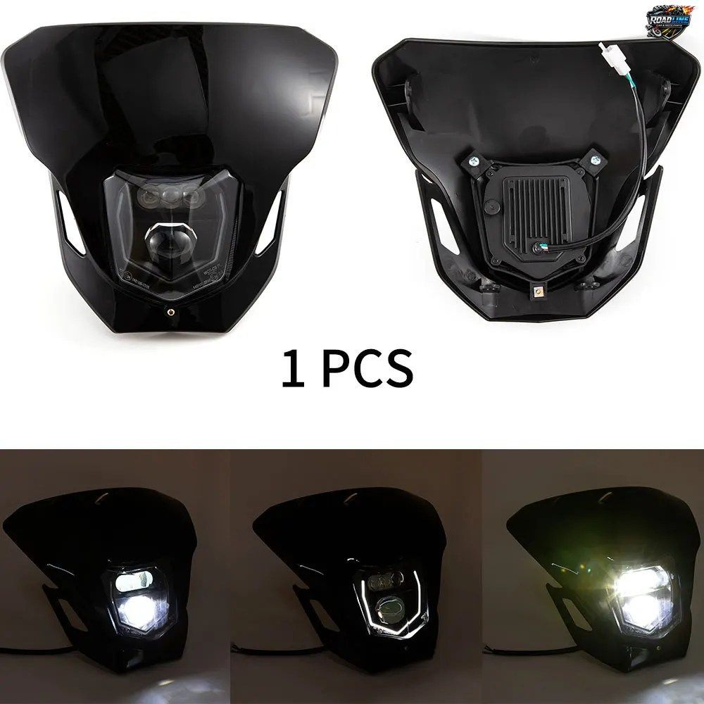 オートバイ用LEDヘッドライト E24 ハイ/ロービーム DRLヘッドランプ ダートバイク 125 150 200 250 300 ホンダ CRF 125 250 450L用
