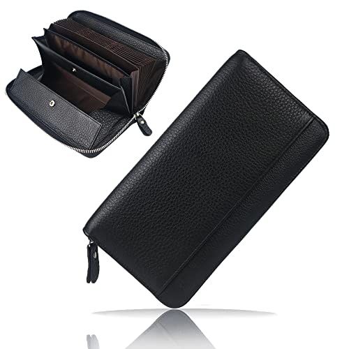 【新品】[jxleichi] 財布 メンズ 長財布 さいふ 牛革 大容量 25枚カード収納可能 ラウンドファスナー カードケース 本革 スキミング防止 磁気防止 お札入れ 小銭入れ 多機能軽量 防水 男女兼用一流の財布職人が作る 財布20*1 8c1f373c