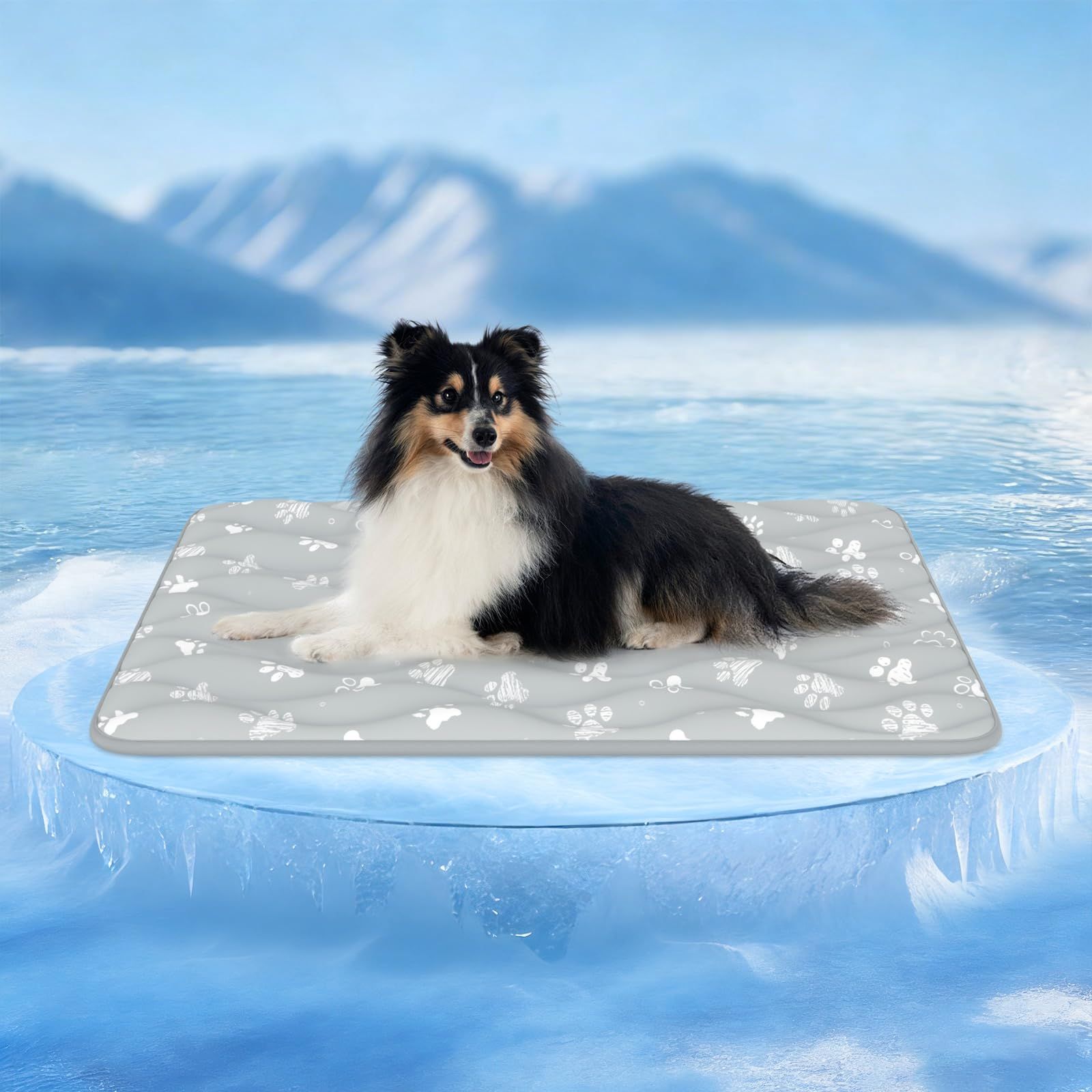 Rywell 犬 ひんやりマット 【Arc-chill冷感技術×吸湿速乾】ペット用冷却マット 犬 猫 中型犬 冷感マット 夏用 接触冷感 クールマット ベッド用 滑り止め 洗える 通気性 90×70cm グレーas 4937dd58