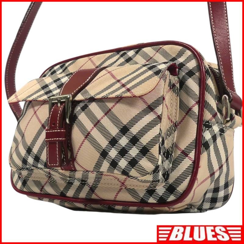 BURBERRY BLUE LABEL バーバリーブルーレーベル ショルダーバッグ ノバチェック ベージュ 斜め掛け レディース 革 クロスボディバッグ ショルダーバッグ一覧←SEULB屋着古← HS666