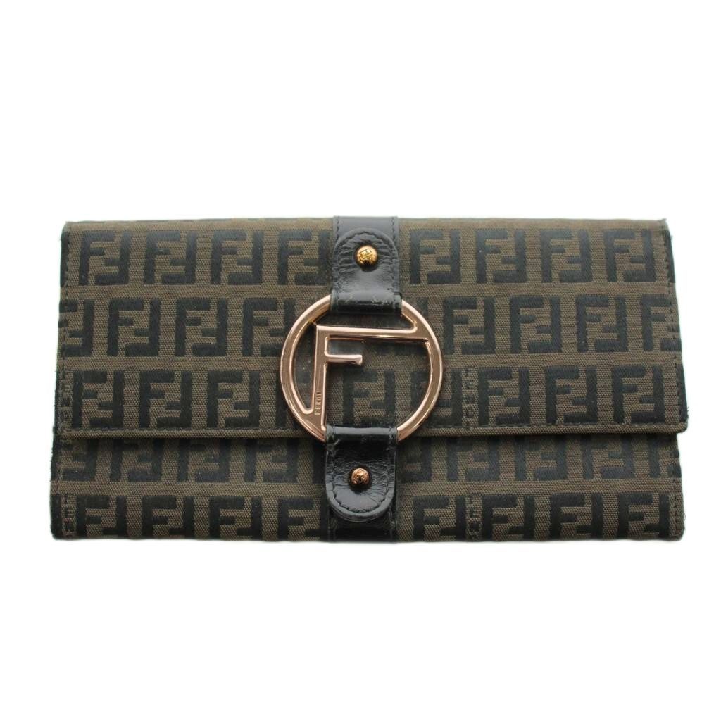 フェンディ FENDI 財布 二つ折り 長財布 ズッカ柄 キャンバス メンズ
