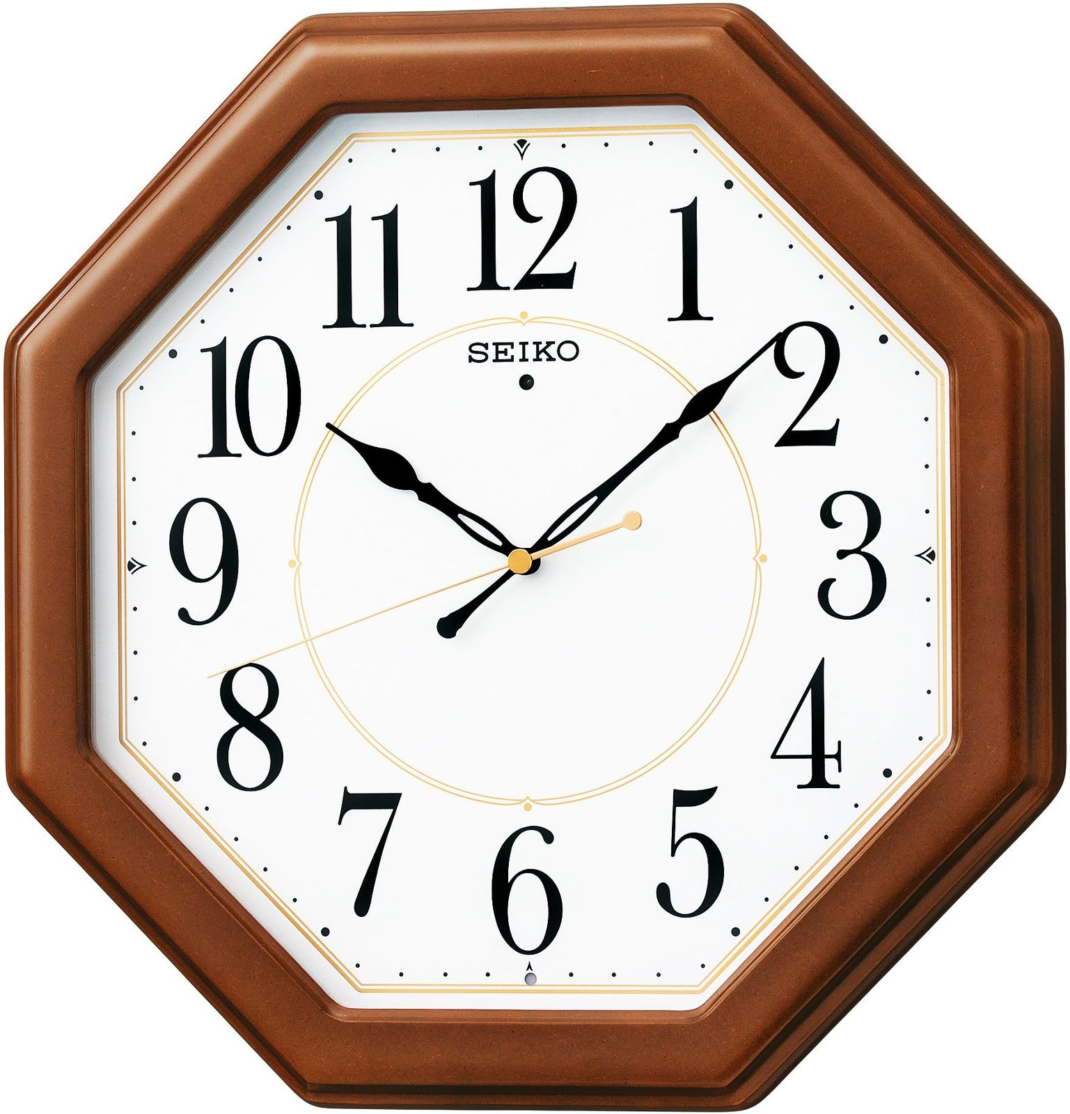 セイコークロック(Seiko Clock) 掛け時計 電波 アナログ 八角型 木枠 茶 木地 KX389B 国内発送 bd00dc05