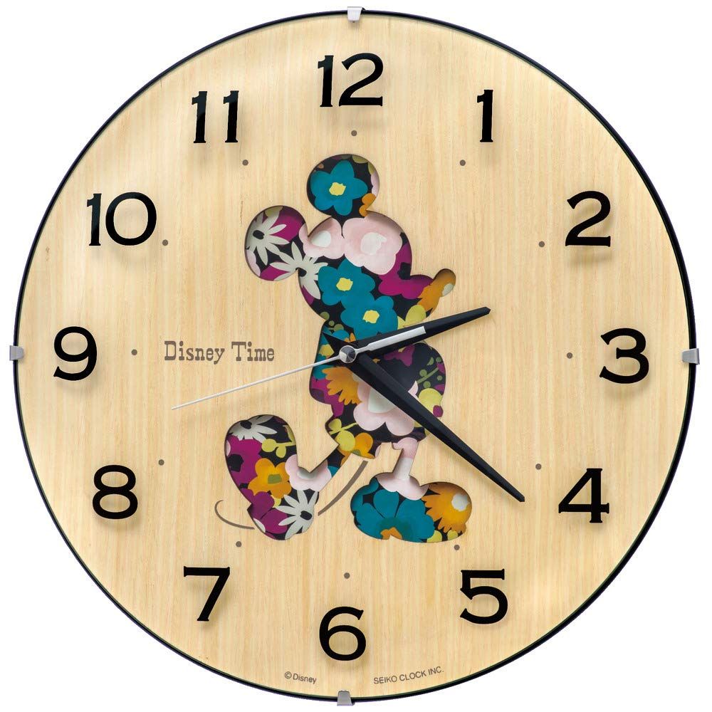 セイコークロック(Seiko Clock) 掛け時計 キャラクター ディズニーミッキーマウス アナログ ミッキー&フレンズ ディズニータイム 天然色木地 本体サイズ:30.1×30.1×4.7cm FW586B 国内発送 53e07815