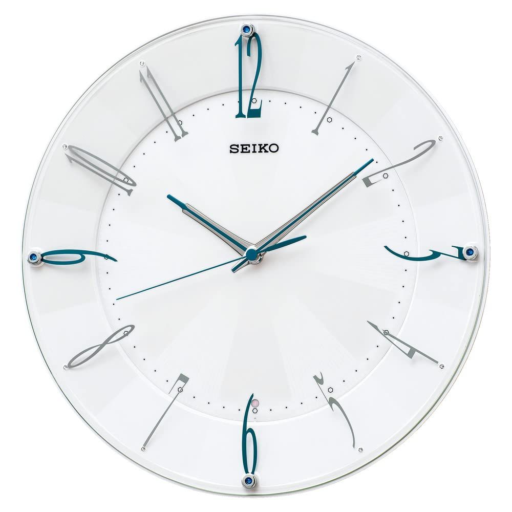 セイコークロック 掛け時計 電波 アナログ 白 パール KX214W SEIKO 直径32.7×4.6cm 国内発送 de53a992