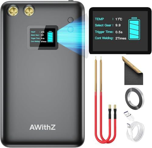 【新品】バッテリースポット溶接機、AWithZ 1.5インチ LCD スクリーンスポット溶接機 5000mAh アップグレード充電式バッテリー、99段ポータブルミニスポット溶接機、18650 バッテリースポット溶接機、バッテリーセット製造 25ce6a82