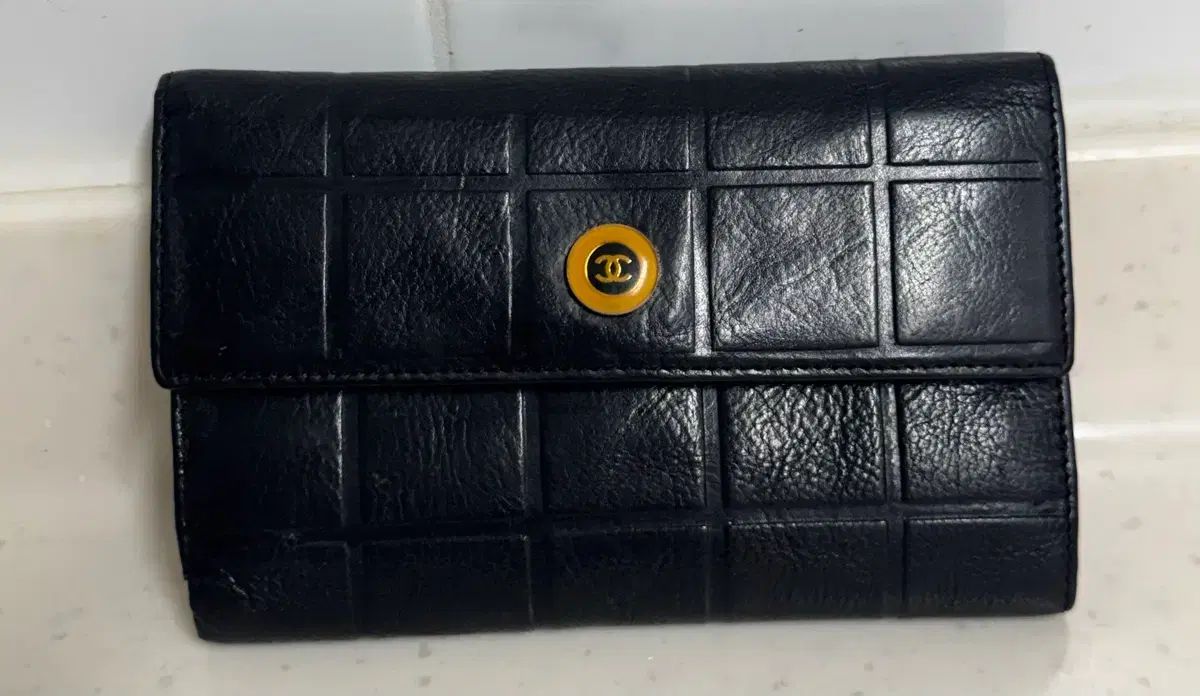 正規品 CHANEL チョコバー 財布 ブラック