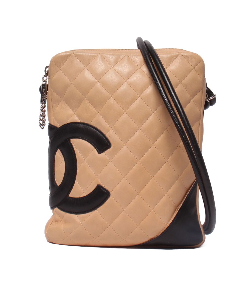 シャネル ショルダーバッグ 斜め掛け 9番台 ラムスキン カンボンライン レディース メンズ CHANEL