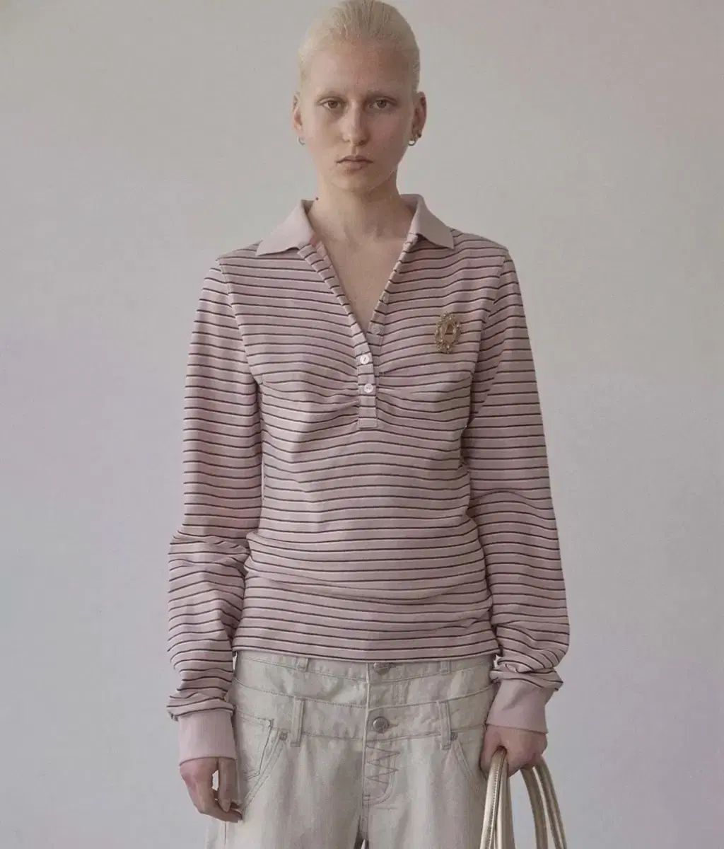 新品/ L) SCULPTOR スカルプター Shirring Tennis Shirt Pink