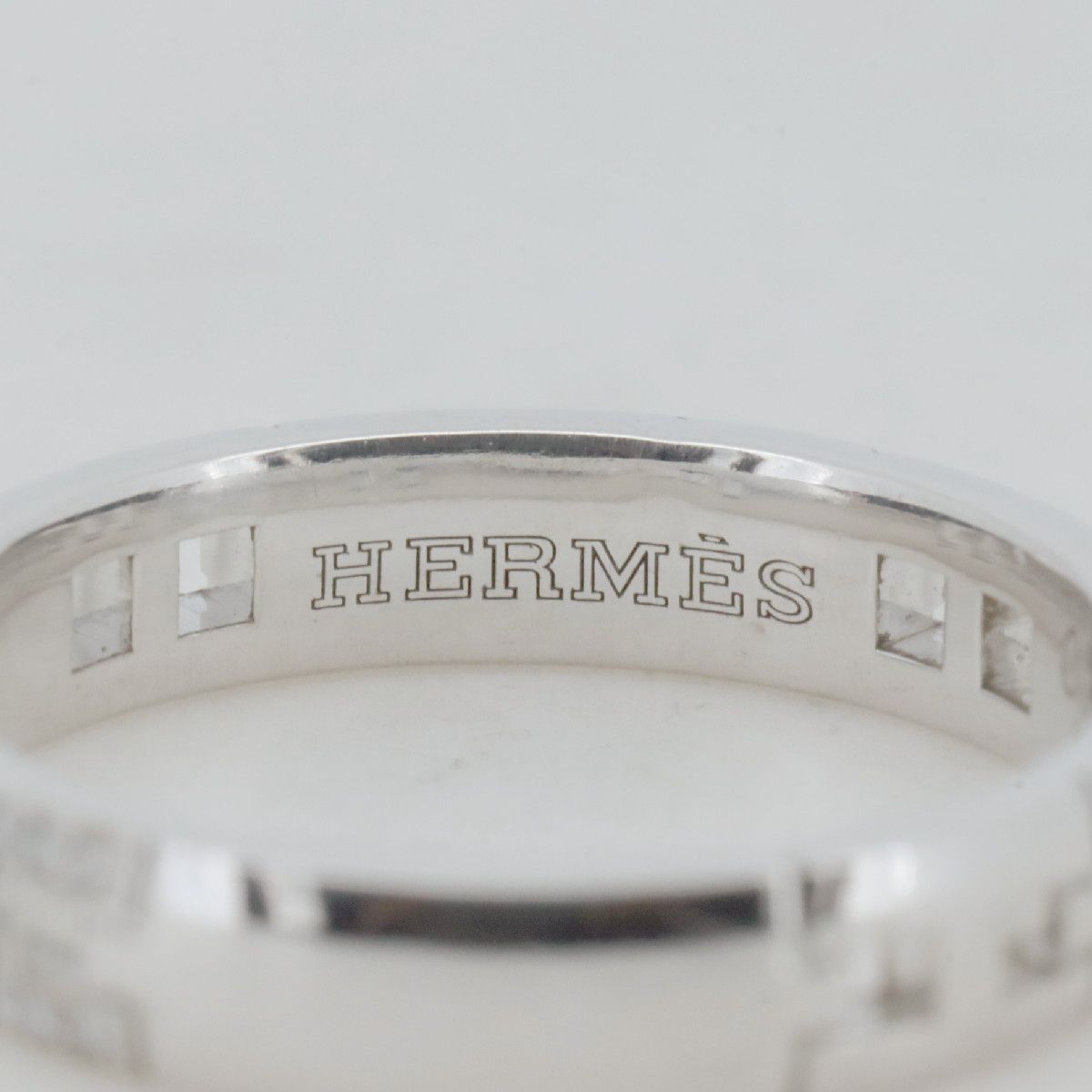 HERMES エルメス ヘラクレス ダイヤモンド リング 8号 指輪 K18WG(18金 