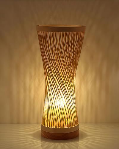 デスクライト LEDライト 竹編み 和風 完成品 LED インテリア照明 おしゃれ 間接照明 ホテル カフェ 喫茶店 寿司屋 居酒屋 寝室 和室 新築祝い タイプD 本体のみ（電球なし） 国内発送 4225a53e
