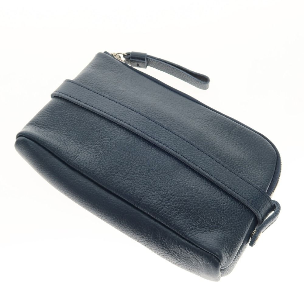 【中古】カルティベイト CULTIVATE CV20sssp010 レザー クラッチバッグ ライトネイビー【WxH12xD5】【メンズ】