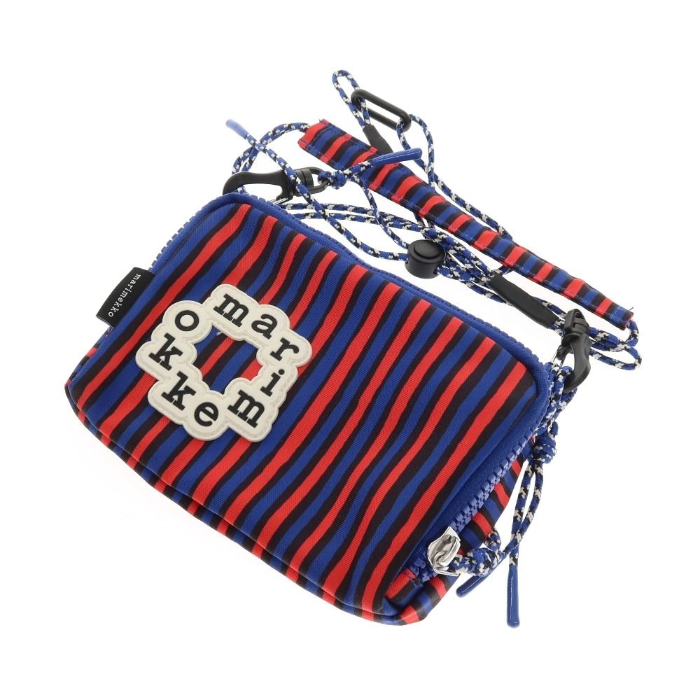 【中古】マリメッコ marimekko 2026年春夏 ポリエステル ショルダーバッグ ダークブルーxレッド【WxH11.5xD4】【レディース】