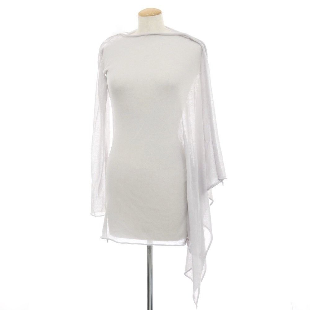 【中古】イッセイミヤケ ISSEY MIYAKE 2026年春夏 リヨセル系 長袖 プルオーバーニット ライトグレー【サイズ表記なし（L位）】【レディース】
