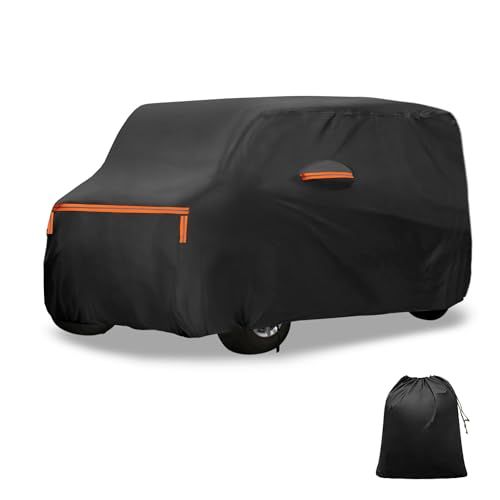 X AUTOHAUX 【日産 ルークスRoox用】345*148*165cm車カバー スパンレース綿 新型100%防水生地&5層構造 裏起毛 塗装面保護 梅雨 軽自動車 破れにくい 雹対策 防風ロープ付き 耐強風 運転席側ジッパー 夜間安全警告 日焼け防止ts