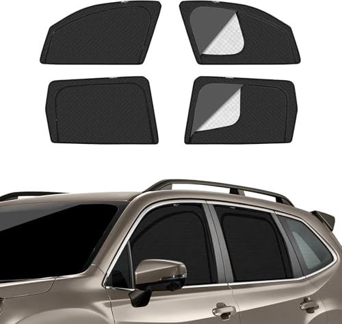 スバル フォレスター SK系 車種専用 メッシュカーテン サンシェード 遮光 換気 SKE SK5 SK9 サイド用 2in1 カーテン 日除け 虫避け マグネット カーシェード 通風 UVカット運転席 助手席 インテリア アクセサリー カスタム 4枚 0ts