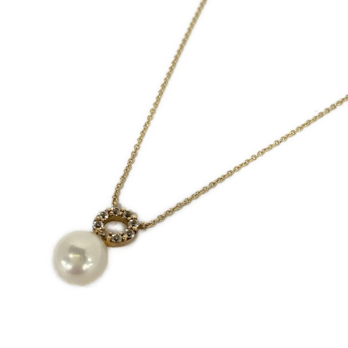 STAR JEWELRY(スタージュエリー) ネックレス美品 - K10×パール×ラインストーン