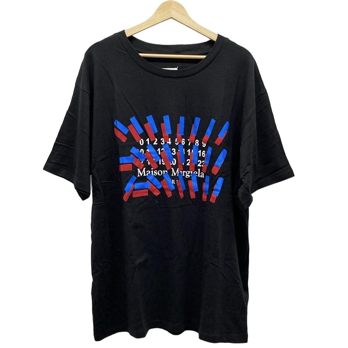 Maison Margiela(メゾンマルジェラ) 半袖Tシャツ サイズ50 メンズ - S30GC0732 S23935 黒×レッド×ブルー クルーネック