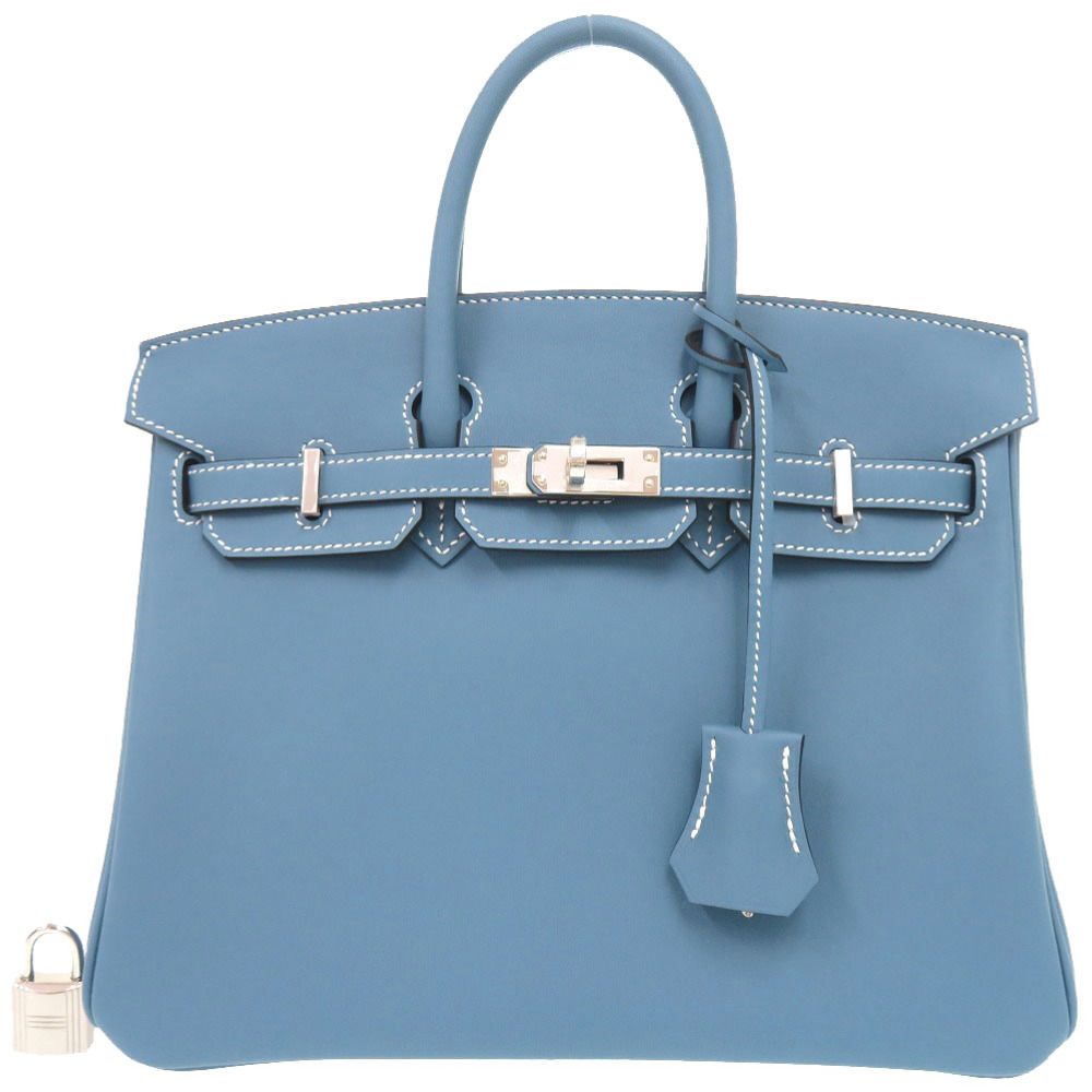 未使用品 エルメス バーキン25 ヴォースイフト ニューブルージーン シルバー金具 G刻印 ハンドバッグ 0127 HERMES