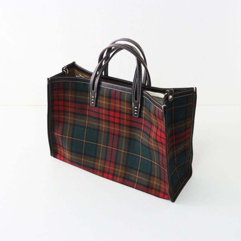 美品 UNITED ARROWS 別注 アヴァケーション A VACATION BREAD M ブレッド M トートバッグ ｜レッド グリーン チェック【2400015002064】