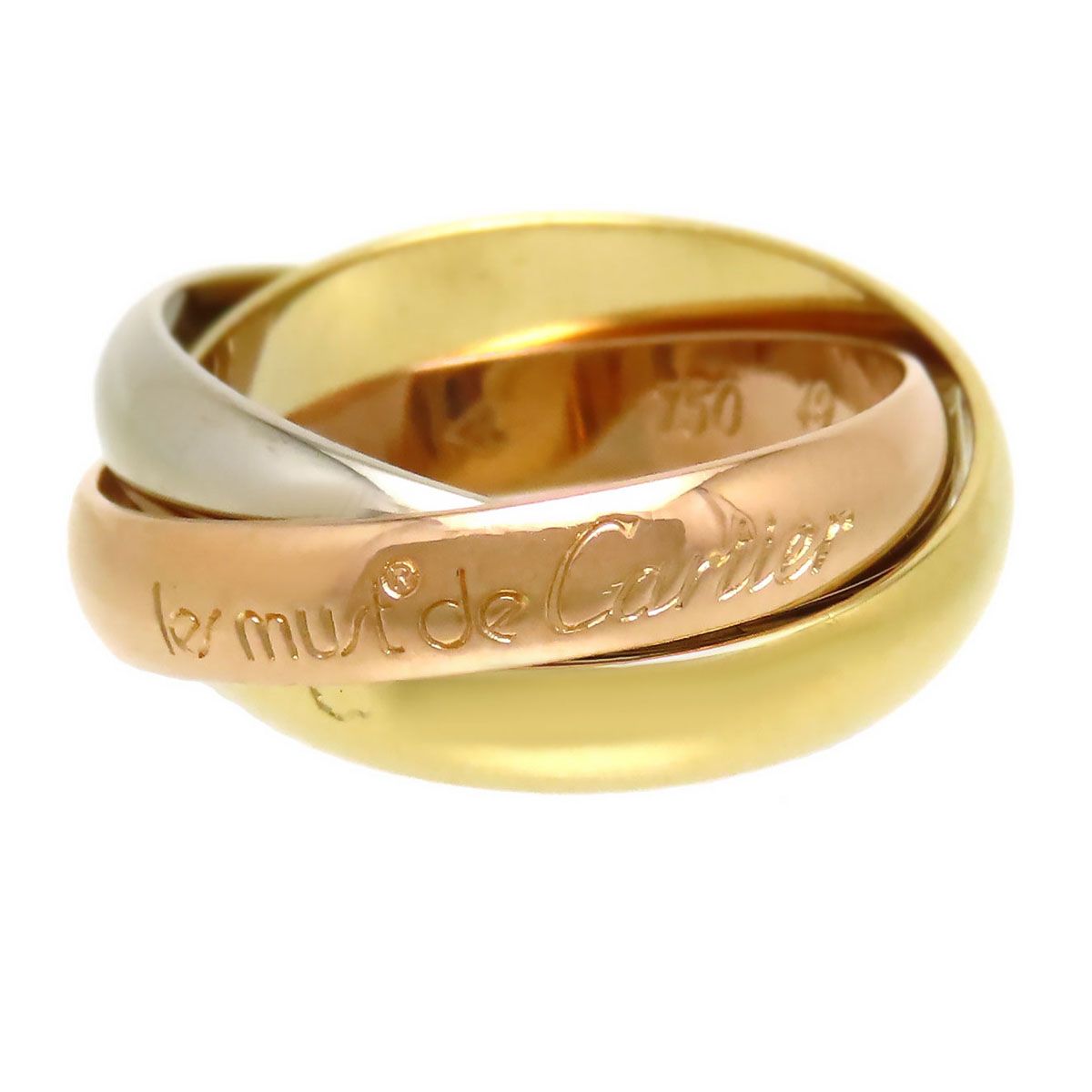 カルティエ トリニティ リング #49 750 (K18WG K18YG K18PG) レディース CARTIER【中古】 【ジュエリー】