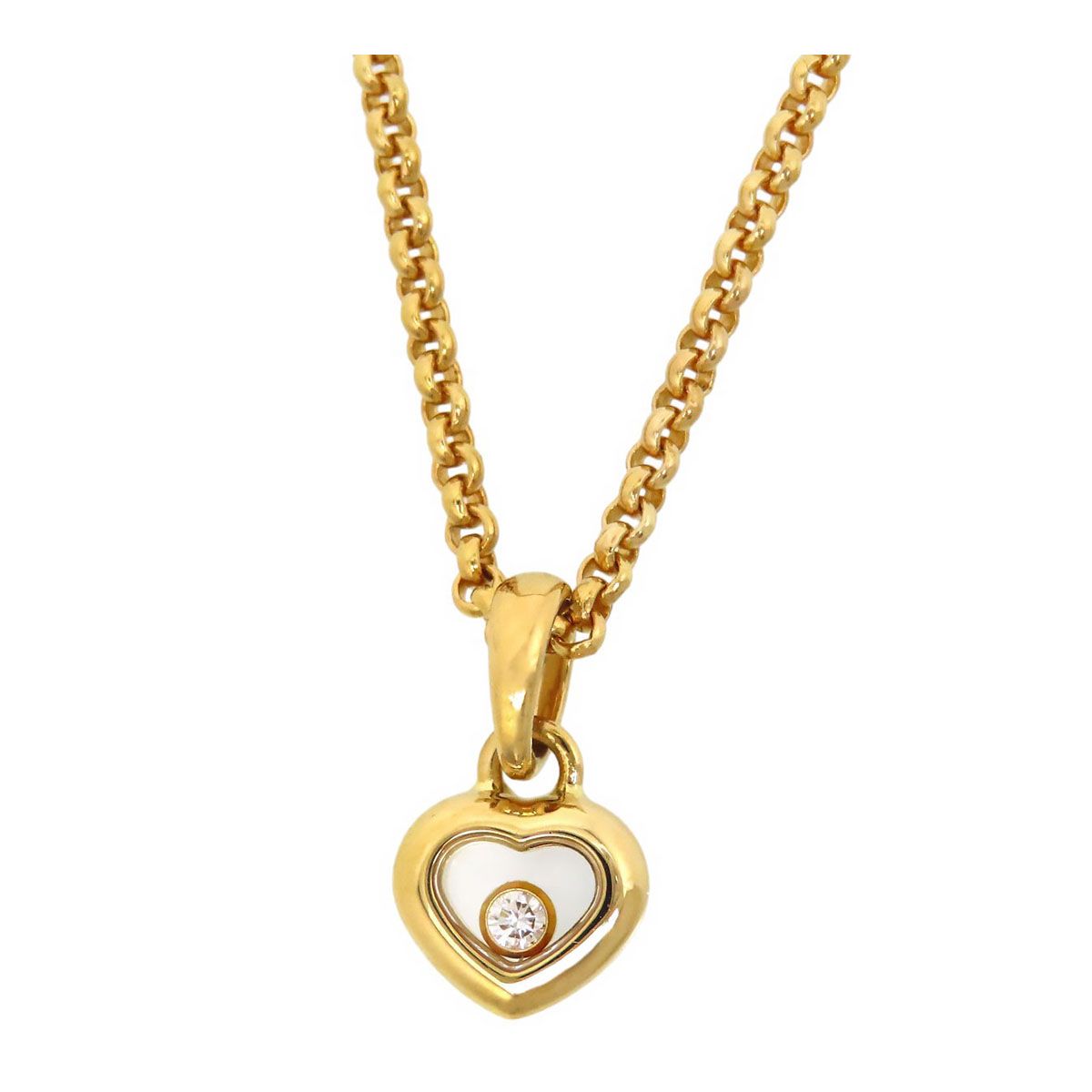 ショパール ハッピーダイヤモンド ハート ネックレス 794854-0001 750 (K18YG) レディース Chopard【中古】 【ジュエリー】