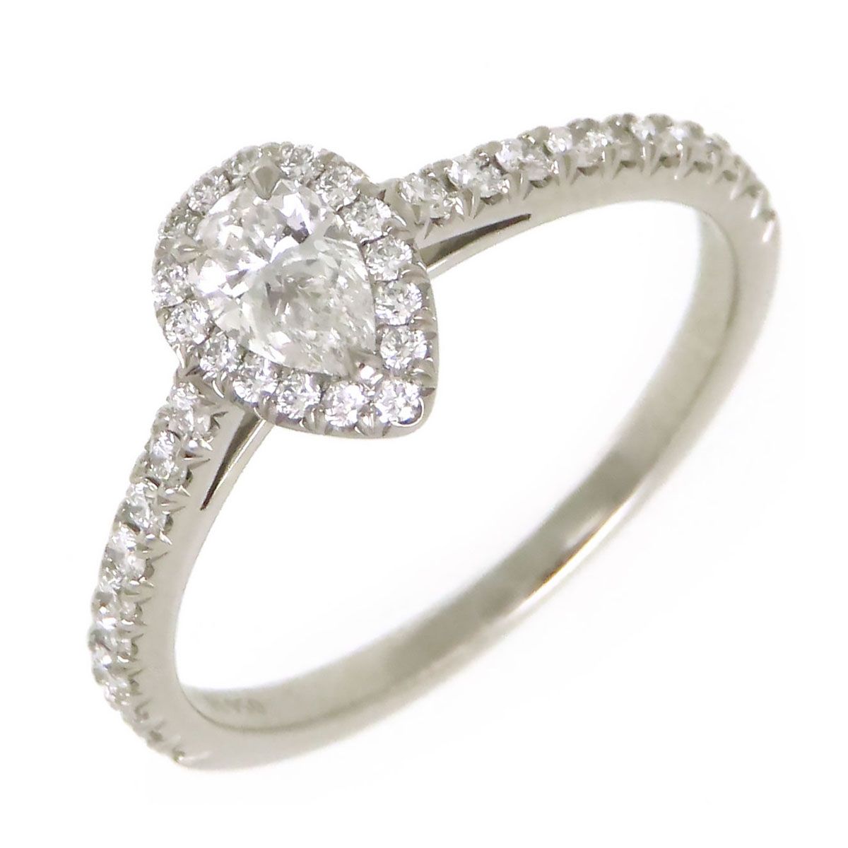 ティファニー ソレスト ペアシェイプ エンゲージメント リング #11 Pt950 レディース TIFFANY&Co.【中古】 【ジュエリー】