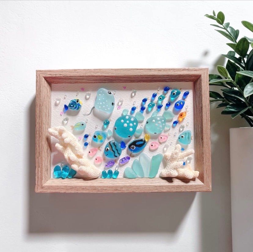 クーポンあり❣️under the Sea ❣️シーグラスアート❣️飾るミニ