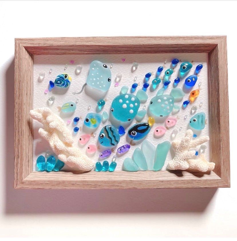 クーポンあり❣️under the Sea ❣️シーグラスアート❣️飾るミニ