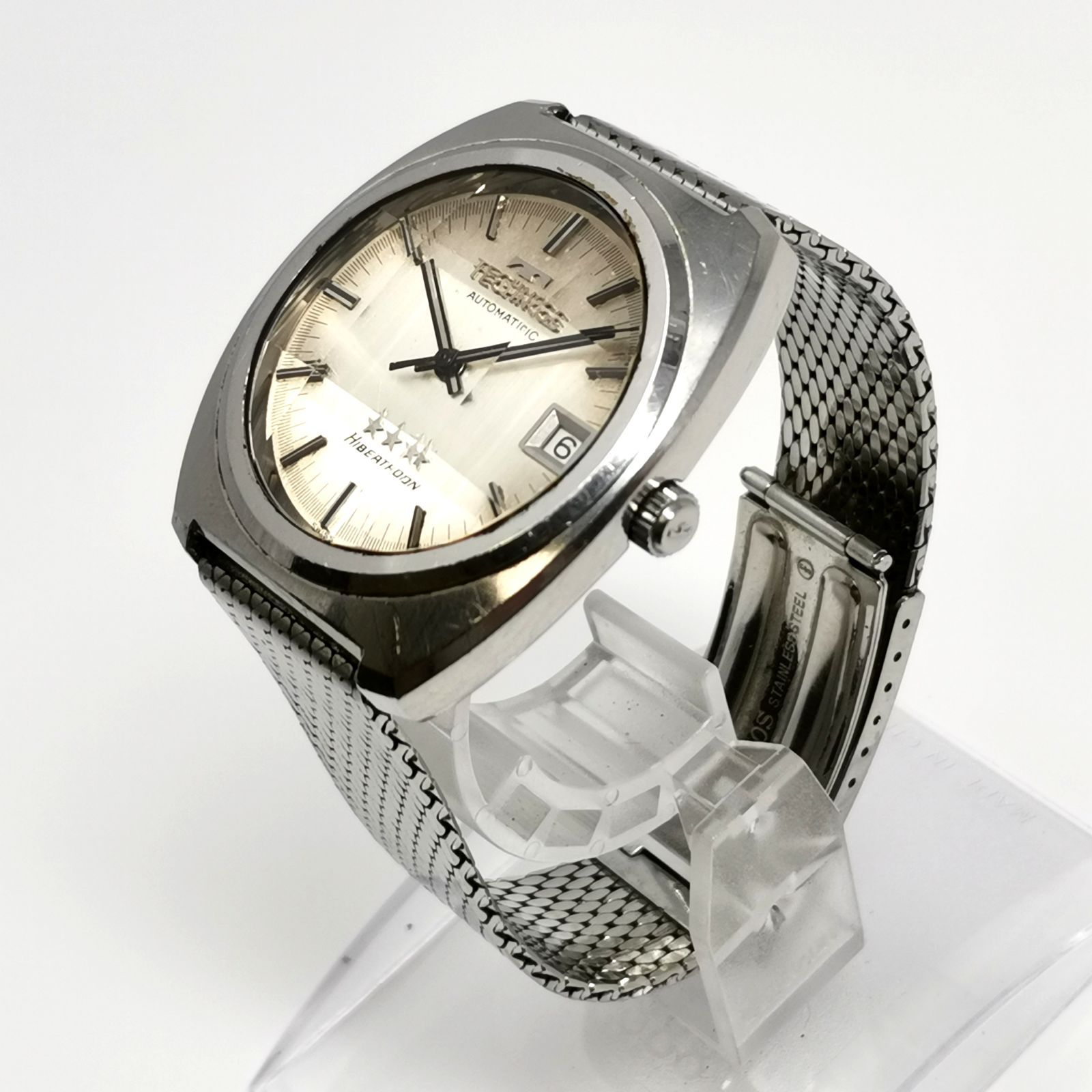 TECHNOS HIBEATRON テクノス ハイビートロン 自動巻き 稼働 5面カットガラス デイト メダリオン アンティーク メンズ腕時計 中古品 管理番号 ARCANKO2693