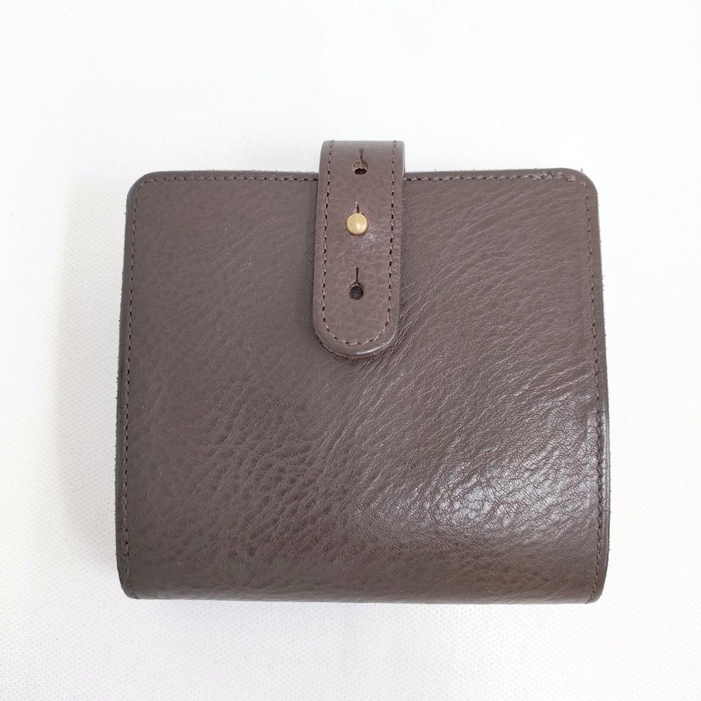 ARTS&SCIENCE jabara short wallet レザー 革 二つ折り財布 チャ レディース アーツ&サイエンス【中古】6-0528G◎