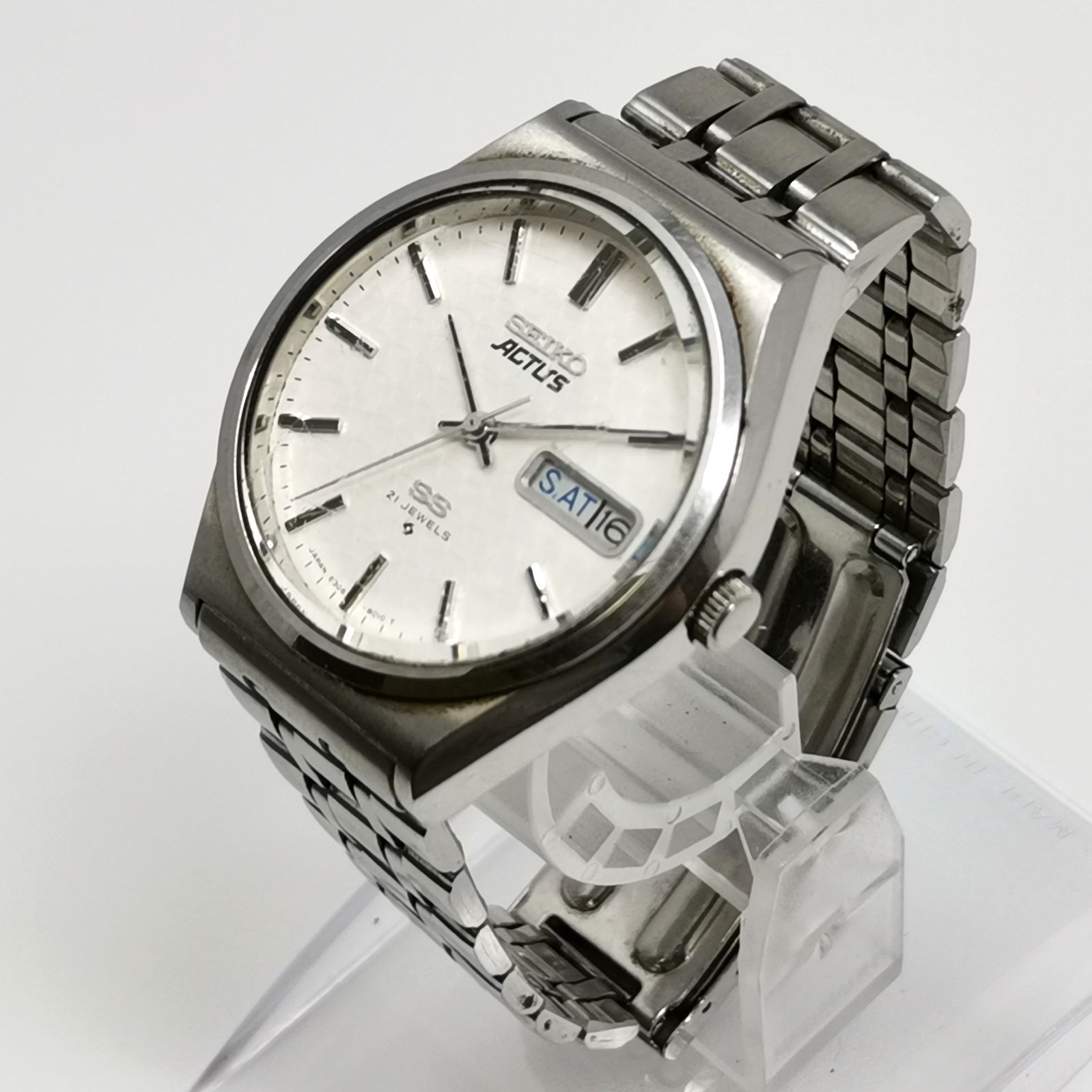 SEIKO ACTUS SS 自動巻き腕時計 デイデイト 21JEWELS 稼働 メンズ 中古品 管理番号 ARCANKO2384