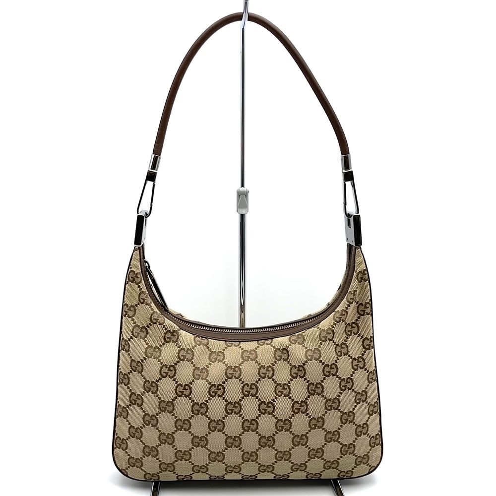 GUCCI グッチ 001 3812 ショルダーバッグ ワンショルダー GGキャンバス レザー ベージュ レディース