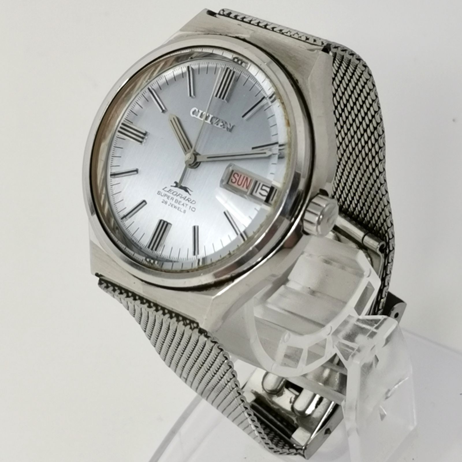 CITIZEN シチズン LEOPARD レオパール 4-720695 自動巻き 稼働 ブルーシルバー文字盤 アンティーク メンズ 中古品 管理番号 ARCAYKO1090