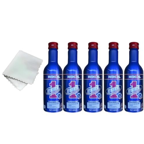 5本セット ワコーズ WAKO’S F102 150ml フューエルワン (ファイバークロス 1枚 おまけ付) 和光ケミカル ガソリン用燃料添加剤 オイル 添加剤 エフワン F101 F1 後継品 WAKOS マイクロファイバータオル付/