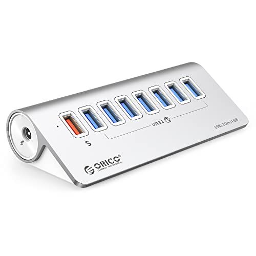 R★ORICO USB ハブ 3.0 8ポート 5Gbps高速転送 急速充電 アダプタ付き セルフパワー/バスパワー両対応 50cmケーブルと変換アダプタ付き USB C/USB Aデバイス両対応 Windows/Linux/Mac OS/A 81d11a28