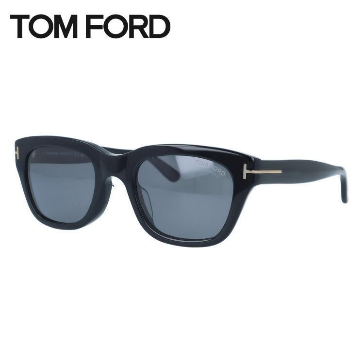 トムフォード サングラス スノードン エコ 偏光サングラス アジアンフィット TOM FORD SNOWDON ECO FT0237-F 01D 51サイズ （TF0237F 01D 51) ウェリントン型 黒縁 クロブチ ユニセックス メンズ レディース