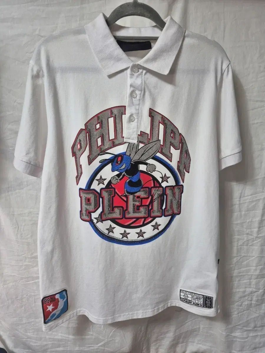 PHILIPP PLEIN(フィリッププレイン) 半袖 カラーTシャツ 白 蜂 タイダイ染め