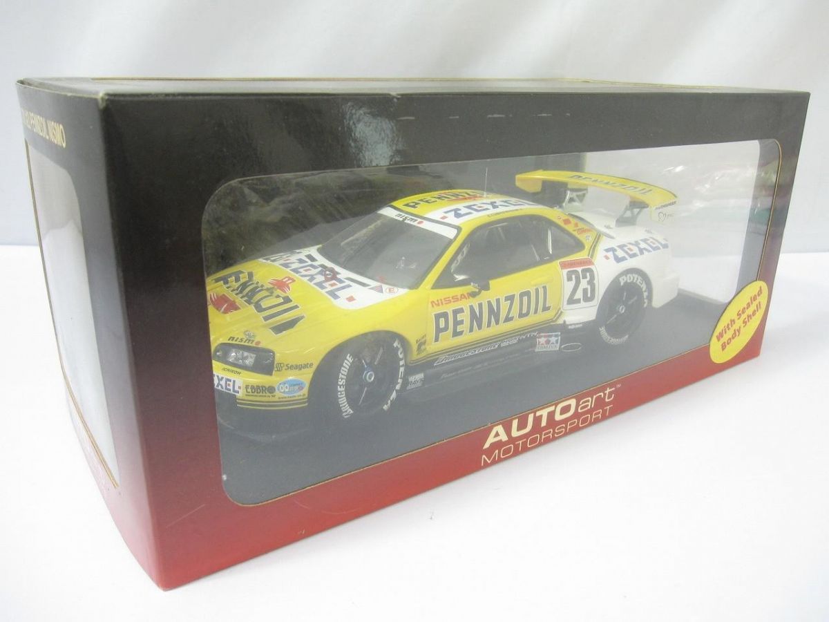 ホビー オートアート 1/18 ニッサン スカイライン JGTC 2001 PENNZOIL NISMO GTR R34 E.COMAS/MASAMI.K #23 中古品
