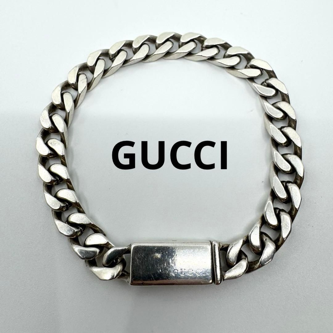 GUCCI グッチ ブレスレット シルバー925 喜平 チェーン ロゴ 925