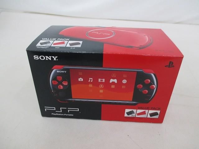 中古品 ゲーム PSP 本体 PSP3000 PSP-3000 ブラックレッド 動作品 バリューパック 箱・説周辺機器付き