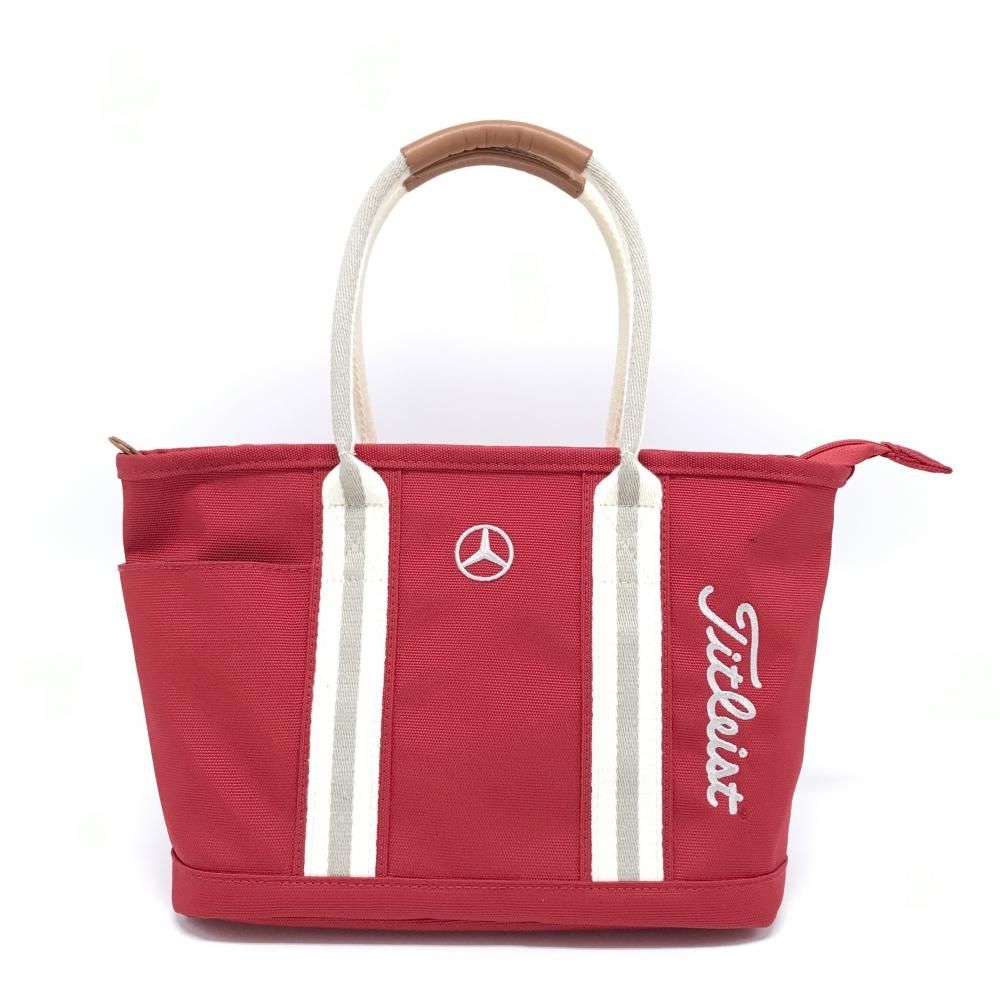 【美品】タイトリスト×メルセデスベンツ カートバッグ レッド×白系×グレー ロゴ刺しゅう ゴルフ TITLEIST