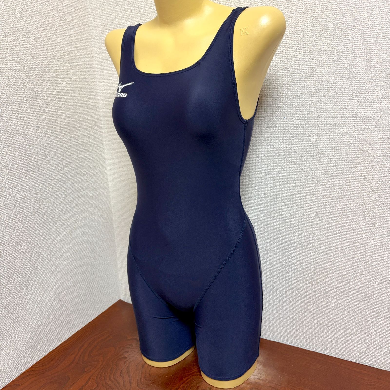 K040ミズノ♪ネイビーのハーフスパッツレディース競泳水着 